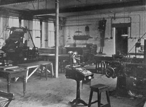 Heriot-Watt College, Edinburgh - Abteilung für Buchdruckmaschinen, 1909