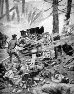 Heldentum einer italienischen 75-mm-Batterie, Erster Weltkrieg