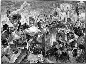 Highlander erobern die Kanonen der Meuterer in Cawnpore, Indischer Aufstand, 16. Juli 1857