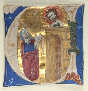 Illuminierte Initiale U aus einer Bibel, 1200er
