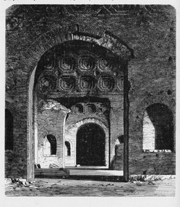 Geschichte des antiken Rom. Aula Palatina ist eine römische Palastbasilika, die vom Kaiser Konstantin (AD 306–337) zu Beginn des 4. Jahrhunderts erbaut wurde. von Unbekannt
