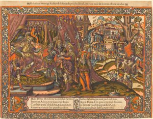 Holofernes verhört Achior von Unbekannt