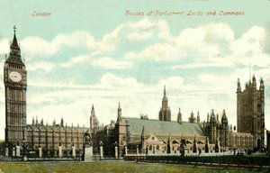 Häuser des Parlaments Lords und Commons, spätes 19. - frühes 20. Jahrhundert von Unbekannt