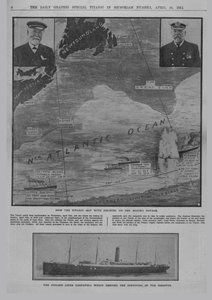 Wie die Titanic auf ein Unglück traf..., und der Cunard-Liner Carpathia..., 20. April 1912 von Unbekannt