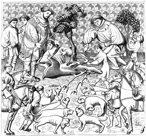 Wie man einen Hirsch häutet, 15. Jahrhundert, 1849 von Unbekannt