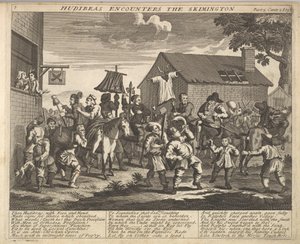 Hudibras begegnet dem Skimmington, Tafel 7: Illustrationen zu Samuel Butlers Hudibras, 1725-30