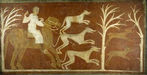 Jagdszene, erste Hälfte des 12. Jahrhunderts, möglicherweise 1129-34 von Unbekannt