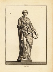 Hygieia, griechische und römische Göttin der Gesundheit und Sauberkeit, Tochter des Gottes der Medizin Asklepios