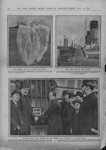 Eisberg, Oberdeck der Titanic, und Mansion House Fund, 20. April 1912 von Unbekannt