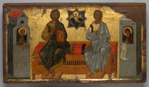 Ikone der Dreifaltigkeit des Neuen Testaments, um 1450