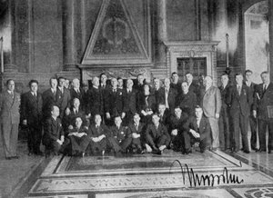 Il Duce posiert, FA-Tour, Palazzo di Venezia, Rom, Italien von Unbekannt