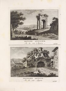 Illustration aus dem Buch Vedute antiche e moderne le più interessanti della città di Roma von unbekanntem Autor, veröffentlicht von Presso Venanzio Monaldini, Stefano Piale in Piazza di Spagna (Italien, ca. 1820) von Unbekannt