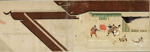 Illustrierte Geschichte des Heiji-Bürgerkriegs Der kaiserliche Besuch in Rokuhara 1 Schriftrolle, 13. Jahrhundert von Unbekannt