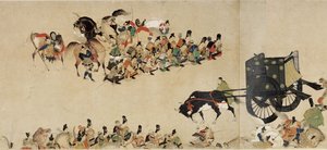 Illustrierte Geschichte des Heiji-Bürgerkriegs Der kaiserliche Besuch in Rokuhara, 4. Schriftrolle, 13. Jahrhundert von Unbekannt