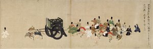 Illustrierte Geschichte des Heiji-Bürgerkriegs Der kaiserliche Besuch in Rokuhara, 5. Schriftrolle, 13. Jahrhundert