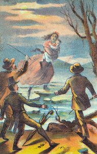 Illustration aus einem Plakat, das eine Theaterproduktion von Onkel Toms Hütte bewirbt, 1870