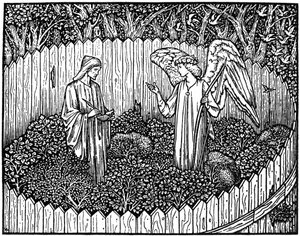 Illustration aus der Kelmscott Press Ausgabe der Werke von Geoffrey Chaucer, 1896 von Unbekannt