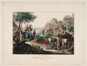 Kaiserliche russische Kavallerie auf dem Marsch