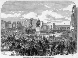 Einweihung des Burke-und-Wills-Denkmals in Melbourne, Australien, 1865 von Unbekannt