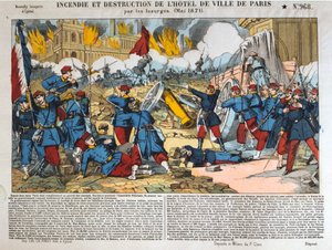 Brand und Zerstörung des Hôtel de Ville, Paris, 24. Mai 1871 von Unbekannt