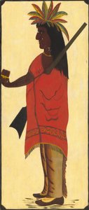 Indianer-Tabakladen-Schild [Vorderseite, Indianer nach links blickend], zweite Hälfte des 19. Jahrhunderts von Unbekannt