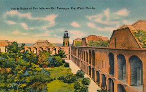 Innerhalb der Ruinen von Fort Jefferson Dry Tortugas, Key West, Florida, um 1940er Jahre von Unbekannt