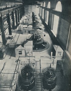 Instrumente der Macht für die reißenden Wasser des Niagara-Flusses, um 1935