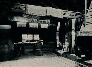 Innenansicht aus Mora, Skansen Freilichtmuseum, Stockholm, 1925