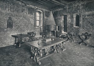 Innenansicht, Palazzo Davanzati - Mit spätflorentinischem Tisch aus dem 16. Jahrhundert von Unbekannt