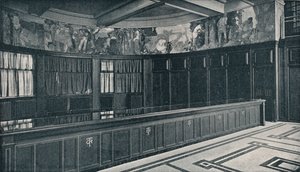 Innenraum der neuen Londoner Büros der Grand Trunk Railways mit Tempera-Fries von Frank Brangwyn von Unbekannt