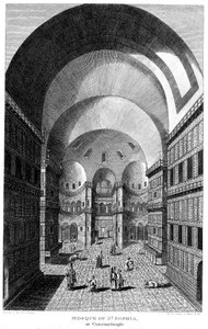 Innenraum der Hagia Sophia, Konstantinopel, Gravur, 1815