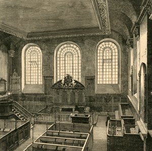 Innenraum von St. Michaels, Wood Street, 1876, 1897 von Unbekannt