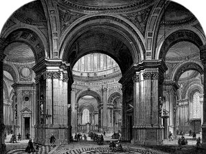 Innenraum der St. Pauls Kathedrale, London, zweiter Entwurf, 17. Jahrhundert 1882 von Unbekannt