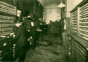 Innenansicht eines Great Western Buchungsbüros, 1930