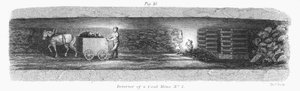 Innenansicht eines Kohlebergwerks, 1862 von Unbekannt