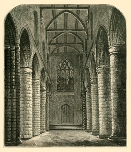 Innenraum des Kirchenschiffs der Abtei, Blick nach Westen, 1898 von Unbekannt