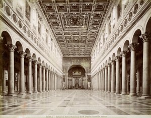 Innenansicht der Basilika St. Paul vor den Mauern, Rom, Italien, spätes 19. oder frühes 20. Jahrhundert
