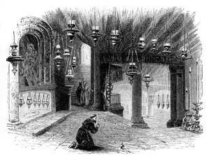 Innenraum der Geburtskapelle, Bethlehem, um 1888 von Unbekannt