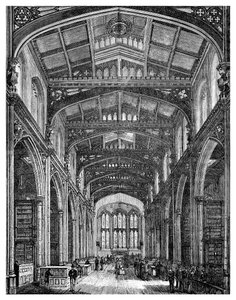 Innenansicht der Bibliothek, Guildhall, City of London, 1886