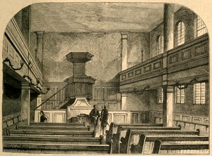 Innenraum der Mährischen Kapelle in Fetter Lane, 1897 von Unbekannt