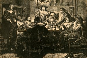 Einführung von Randolph bei Ben Jonson in der Devil Tavern, 1897 von Unbekannt