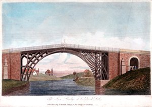 Eisenbrücke über den Severn in Ironbridge, Coalbrookdale, England, gebaut 1779 von Unbekannt