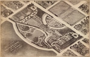 Isometrische Ansicht des Präsidentenhauses, der umliegenden öffentlichen Gebäude und Privatresidenzen: [Washington D.C.]
