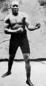 Jack Johnson, der erste schwarze Weltmeister im Schwergewichtsboxen, 1908 von Unbekannt