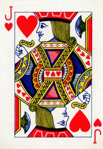 Herz Bube aus einem Kartenspiel von Goodall & Son Ltd., ca. 1940 von Unbekannt