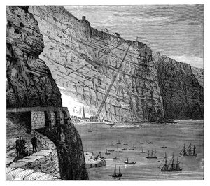 Jacobs Leiter führt zur Mundens Batterie, Jamestown, St. Helena, um 1890 von Unbekannt