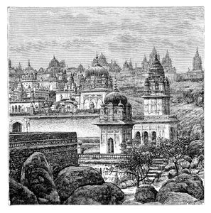 Jaina-Tempel, Junagadh, Gujarat, Indien, 1895 von Unbekannt