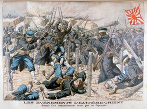 Japanischer Angriff auf eine russische Verschanzung, Russisch-Japanischer Krieg, 1904