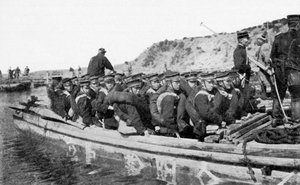 Japanische Truppen landen in Chinnampo, Russisch-Japanischer Krieg