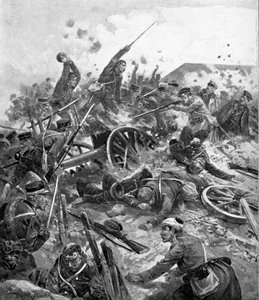 Japanische Truppen stürmen russisches Fort, Russisch-Japanischer Krieg, 1904-5